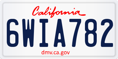 CA license plate 6WIA782