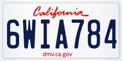CA license plate 6WIA784