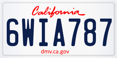 CA license plate 6WIA787