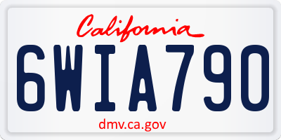 CA license plate 6WIA790
