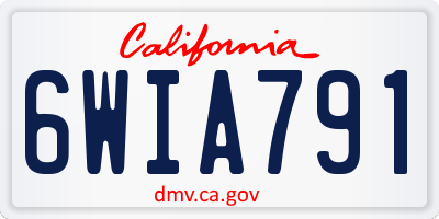 CA license plate 6WIA791