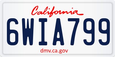 CA license plate 6WIA799