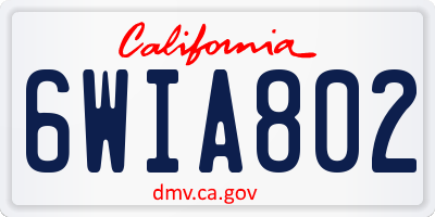 CA license plate 6WIA802