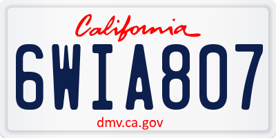 CA license plate 6WIA807