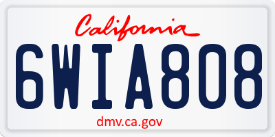 CA license plate 6WIA808