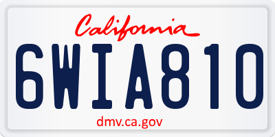 CA license plate 6WIA810