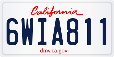 CA license plate 6WIA811