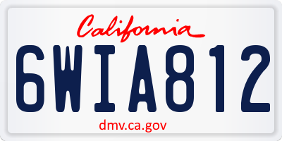 CA license plate 6WIA812