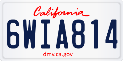 CA license plate 6WIA814
