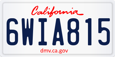 CA license plate 6WIA815