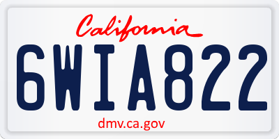 CA license plate 6WIA822
