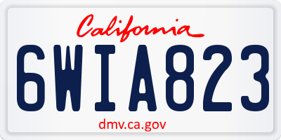 CA license plate 6WIA823