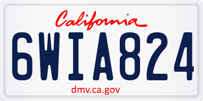 CA license plate 6WIA824