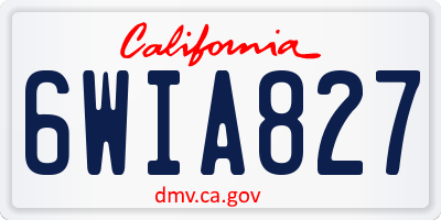 CA license plate 6WIA827
