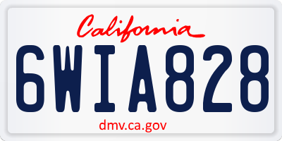 CA license plate 6WIA828