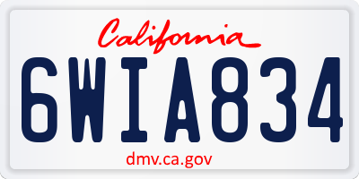 CA license plate 6WIA834