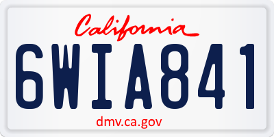 CA license plate 6WIA841