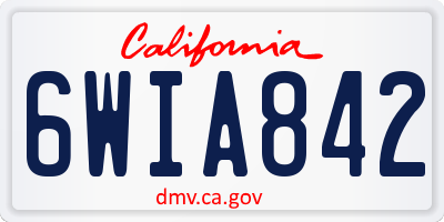 CA license plate 6WIA842