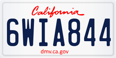 CA license plate 6WIA844