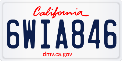 CA license plate 6WIA846
