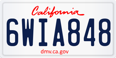 CA license plate 6WIA848