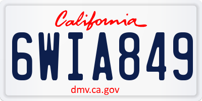 CA license plate 6WIA849