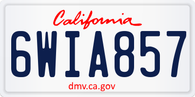 CA license plate 6WIA857