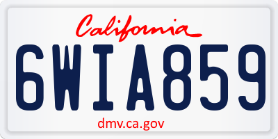 CA license plate 6WIA859