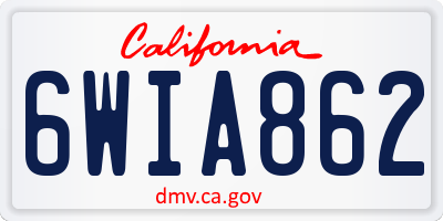 CA license plate 6WIA862