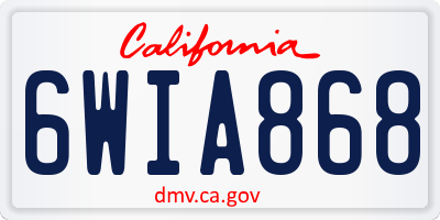 CA license plate 6WIA868