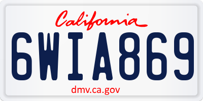 CA license plate 6WIA869