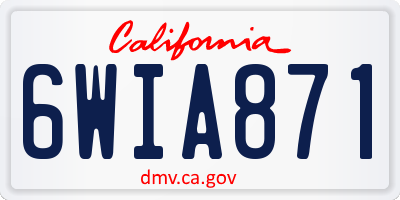 CA license plate 6WIA871
