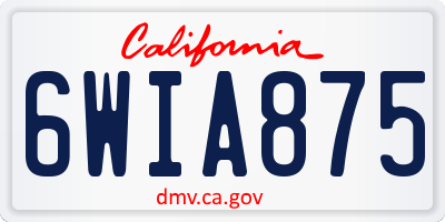 CA license plate 6WIA875