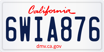 CA license plate 6WIA876