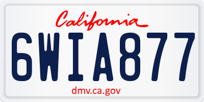 CA license plate 6WIA877