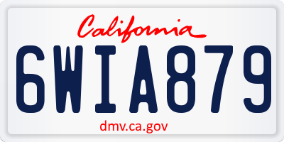 CA license plate 6WIA879