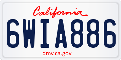 CA license plate 6WIA886