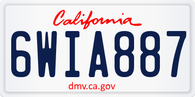 CA license plate 6WIA887