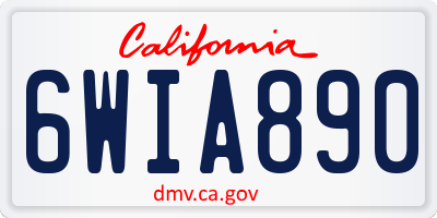 CA license plate 6WIA890