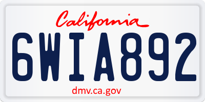 CA license plate 6WIA892