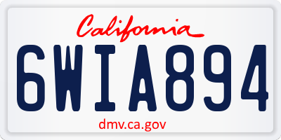 CA license plate 6WIA894