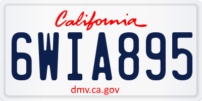 CA license plate 6WIA895