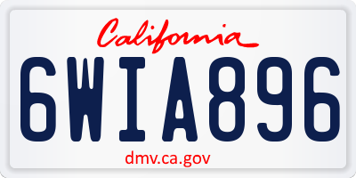 CA license plate 6WIA896