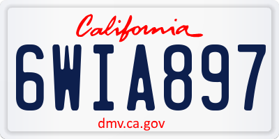 CA license plate 6WIA897