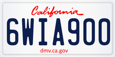 CA license plate 6WIA900