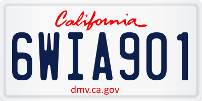 CA license plate 6WIA901