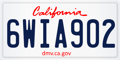 CA license plate 6WIA902