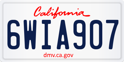 CA license plate 6WIA907