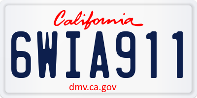 CA license plate 6WIA911
