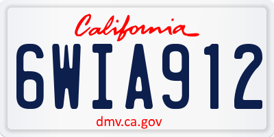 CA license plate 6WIA912
